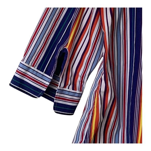 Lauren Ralph Lauren Women's Blouse 3 XL Multi Color Stripes Long Sleeve Cotton - Picture 9 of 13